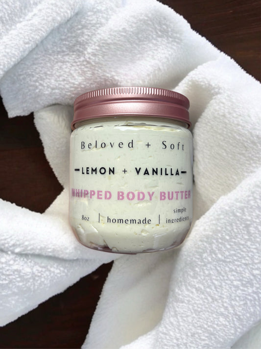 Lemon + Vanilla whipped body butter